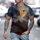 3D Graphic Printed Short Sleeve Shirts  Party Tops Exaggerated Black Blue Red