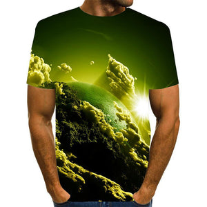 3D Graphic Printed Short Sleeve Shirts Cloud