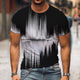 3D Graphic Printed Short Sleeve Shirts Black & White