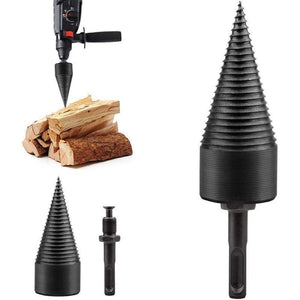 Firewood drill bit with a round shaft