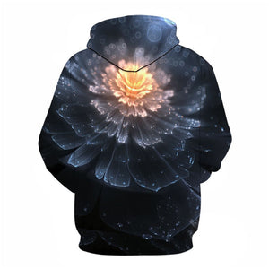 3D Graphic Printed Hoodies Flowers