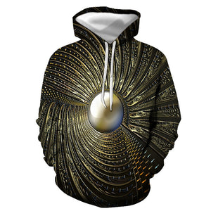 3D Graphic Printed Hoodies Metal