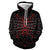 3D Graphic Printed Hoodies Black And Red