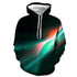 3D Graphic Printed Hoodies Green Aurora