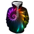 3D Graphic Printed Hoodies Colorful Vortex