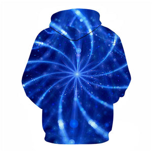 3D Graphic Printed Hoodies Blue Light