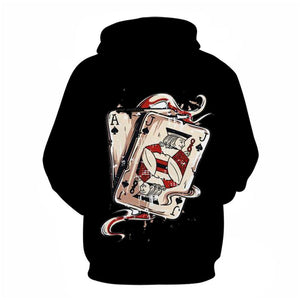 3D Graphic Printed Hoodies Poker J