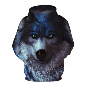 3D Graphic Printed Hoodies Wolf