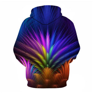 3D Graphic Printed Hoodies Colorful Leaves