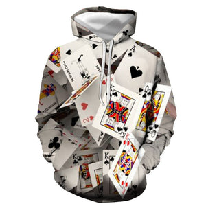 3D Graphic Printed Hoodies Poker