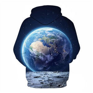 3D Graphic Printed Hoodies Earth