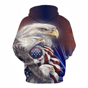 3D Graphic Printed Hoodies Eagle