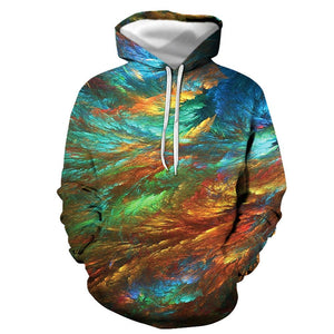 3D Graphic Printed Hoodies Leaf