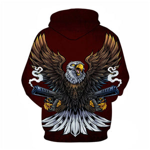 3D Graphic Printed Hoodies Eagle