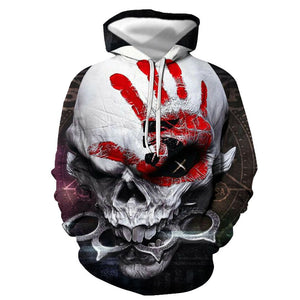 3D Graphic Printed Hoodies Skull