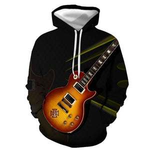 3D Graphic Printed Hoodies Guitar