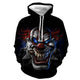 3D Graphic Printed Hoodies Clown