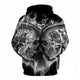 3D Graphic Printed Hoodies Skull