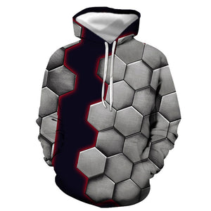 3D Graphic Printed Hoodies Hexagon