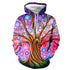 3D Graphic Printed Hoodies Colorful Tree