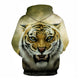 3D Graphic Printed Hoodies Tiger