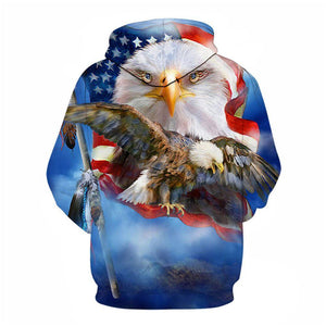 3D Graphic Printed Hoodies Eagle