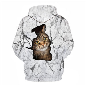 3D Graphic Printed Hoodies Cat