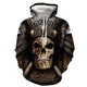 3D Graphic Printed Hoodies Skull