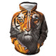 3D Graphic Printed Hoodies Tiger