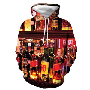 3D Graphic Printed Hoodies Beer