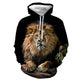 3D Graphic Printed Hoodies Lion