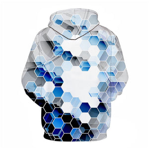 3D Graphic Printed Hoodies Colorful Hexagon