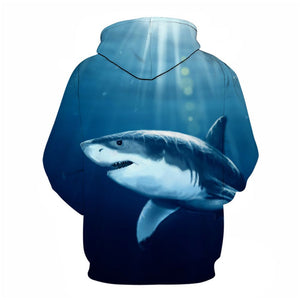 3D Graphic Printed Hoodies Shark