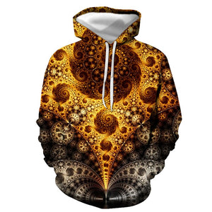 3D Graphic Printed Hoodies Timepiece