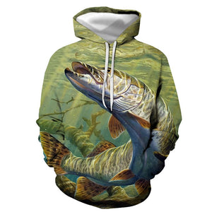 3D Graphic Printed Hoodies Swim Fish