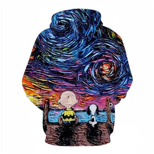 3D Graphic Printed Hoodies Impressionism