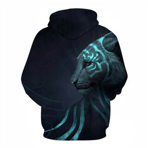 3D Graphic Printed Hoodies Divine Leopard