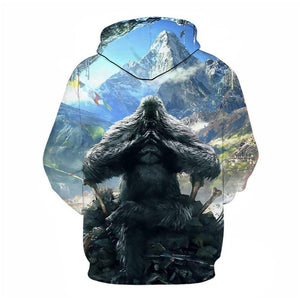 3D Graphic Printed Hoodies Gorilla