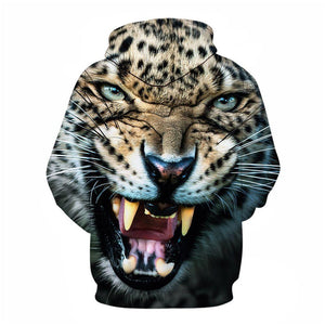 3D Graphic Printed Hoodies Fierce Tiger