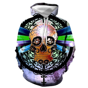 3D Graphic Printed Hoodies Skull Variety