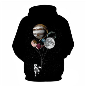 3D Graphic Printed Hoodies Astronaut