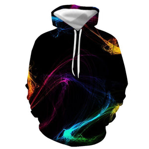 3D Graphic Printed Hoodies Smoke