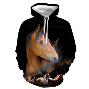 3D Graphic Printed Hoodies Horse