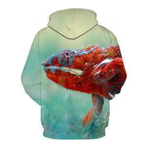 3D Graphic Printed Hoodies Chameleon