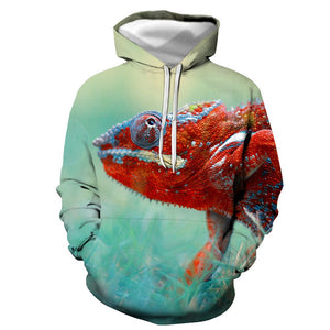 3D Graphic Printed Hoodies Chameleon