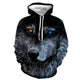 3D Graphic Printed Hoodies Wolf