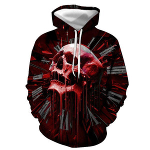 3D Graphic Printed Hoodies Skull