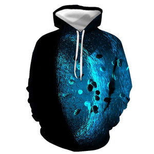 3D Graphic Printed Hoodies Sea