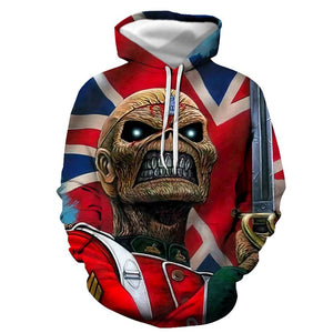 3D Graphic Printed Hoodies Skull