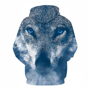 3D Graphic Printed Hoodies Wolf